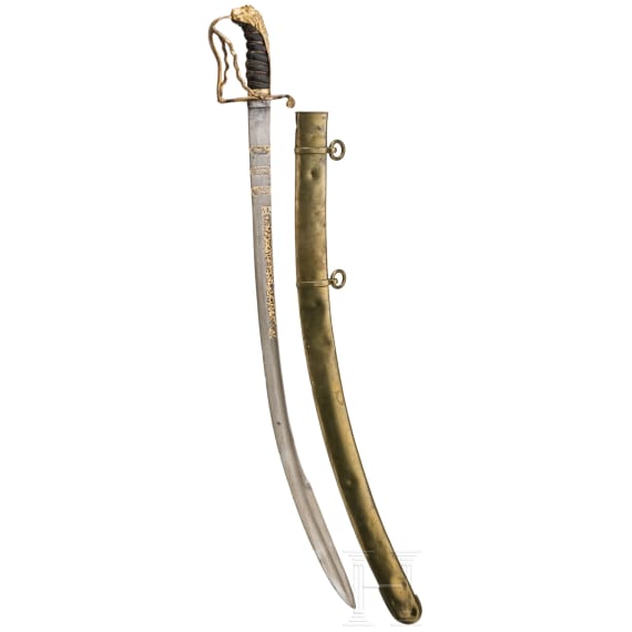 A British officer's sabre with a late 15th/early 16th century Mamluk Haji Sunqur blade