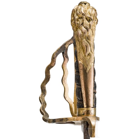A British officer's sabre with a late 15th/early 16th century Mamluk Haji Sunqur blade