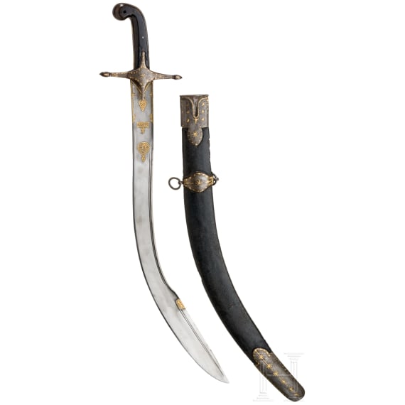 An silver-damascened kilic, dated 1807