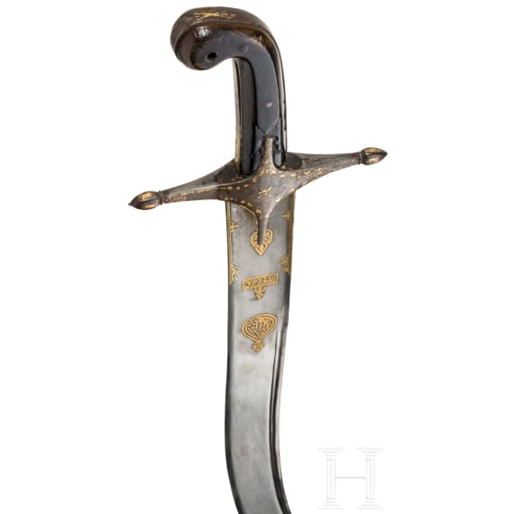 An silver-damascened kilic, dated 1807