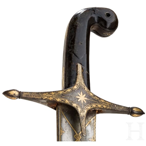 An silver-damascened kilic, dated 1807