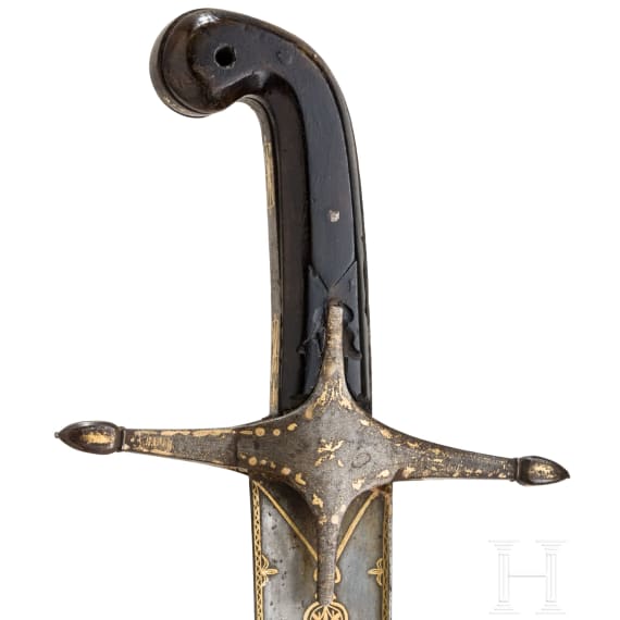 An silver-damascened kilic, dated 1807