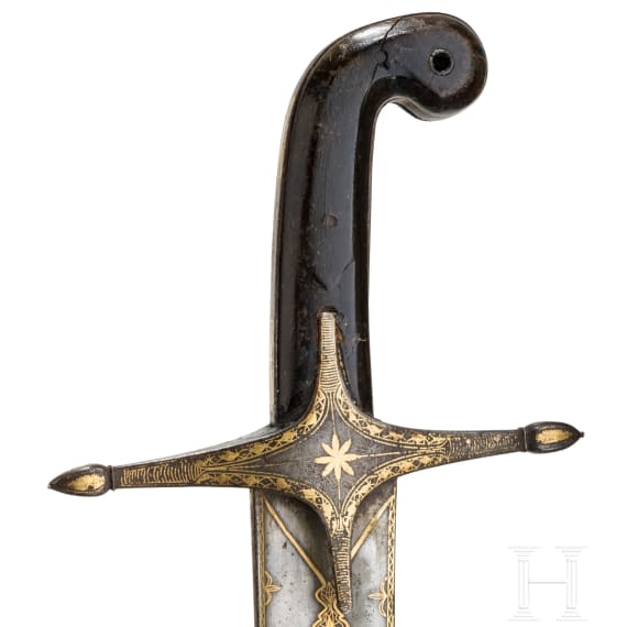 An silver-damascened kilic, dated 1807