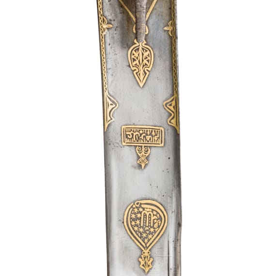 An silver-damascened kilic, dated 1807
