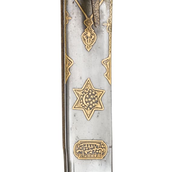 An silver-damascened kilic, dated 1807