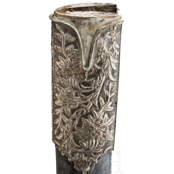 A silver mounted Ottoman kilic with rhino horn grips, ca. 1840