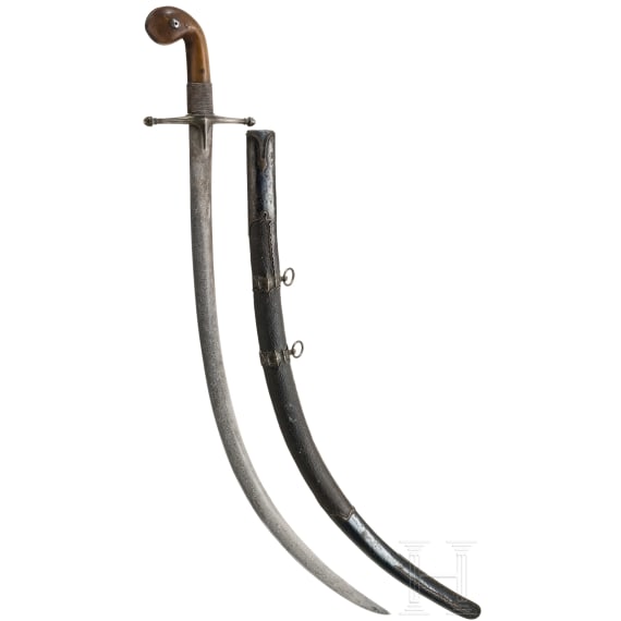 An Ottoman shamshir with wootz blade, ca. 1800