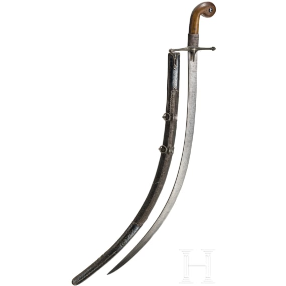 An Ottoman shamshir with wootz blade, ca. 1800