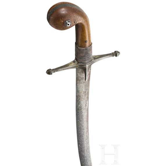 An Ottoman shamshir with wootz blade, ca. 1800
