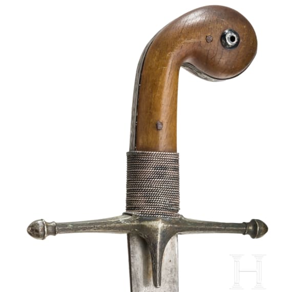 An Ottoman shamshir with wootz blade, ca. 1800