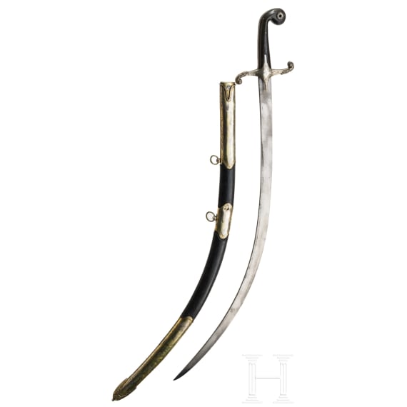 A silver-mounted and gilded Ottoman shamshir, circa 1820