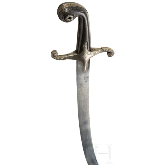 A silver-mounted and gilded Ottoman shamshir, circa 1820