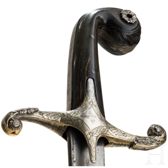 A silver-mounted and gilded Ottoman shamshir, circa 1820