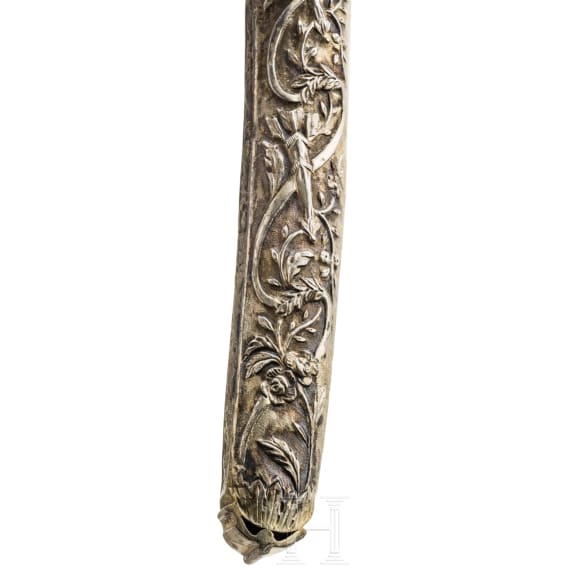 An Ottoman silver-mounted and gilded shamshir, Ottoman, circa 1820