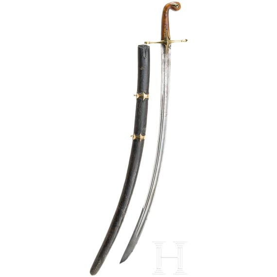 An Ottoman shamshir with a European blade, first half of the 19th century.