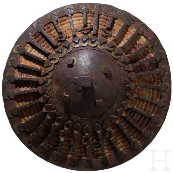 An iron-fitted Caucasian fist shield, 19th century