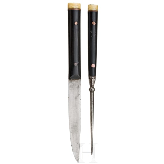 A North Caucasian silver mounted and nielloed kinzal, ca. 1850