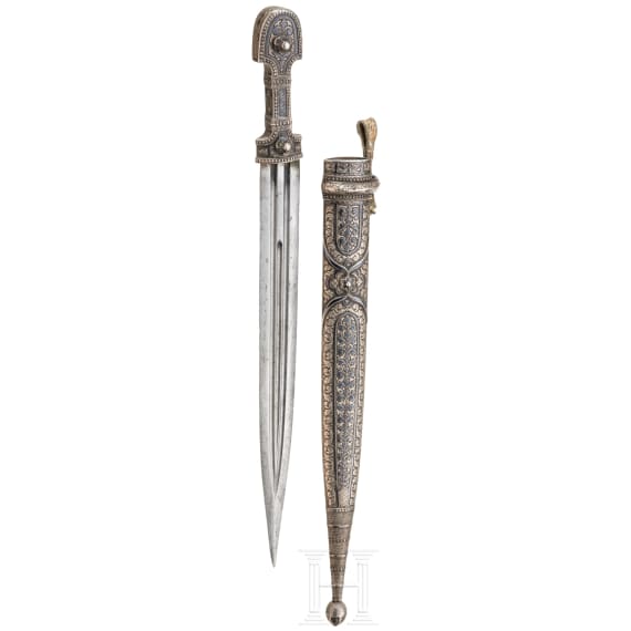 A North Caucasian silver-mounted kinzal, circa 1900