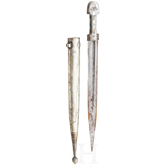A German silver mounted Caucasian kinzal, ca. 1900