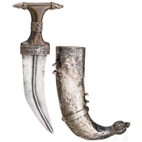 A Yemeni jambiya with gold-damascened blade, ca. 1900
