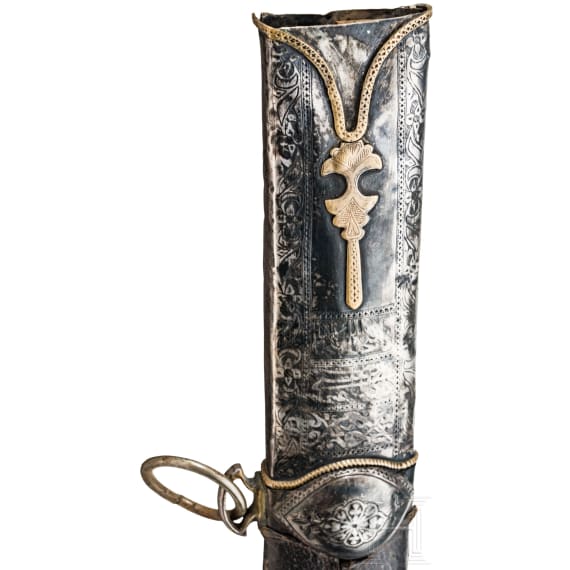 A Saudi Arabian gold- and silver-mounted shamshir, 19th century