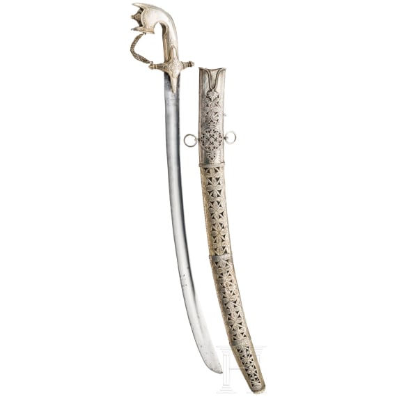 A silver mounted sabre (saif), Saudi Arabia, 19th century