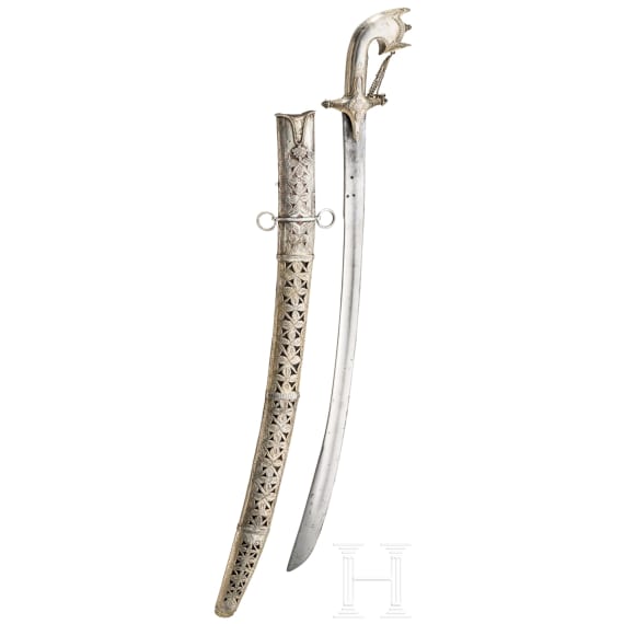 A silver mounted sabre (saif), Saudi Arabia, 19th century