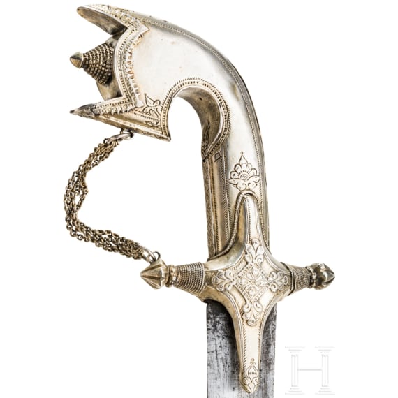A silver mounted sabre (saif), Saudi Arabia, 19th century