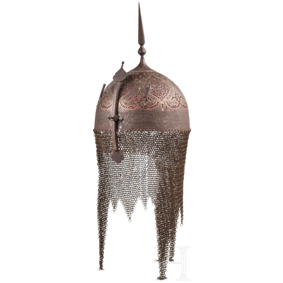 A Persian gold-damascened Kulah Kud, 19th century