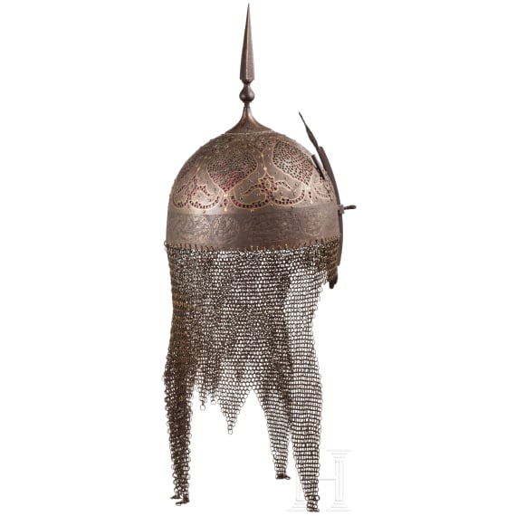 A Persian gold-damascened Kulah Kud, 19th century