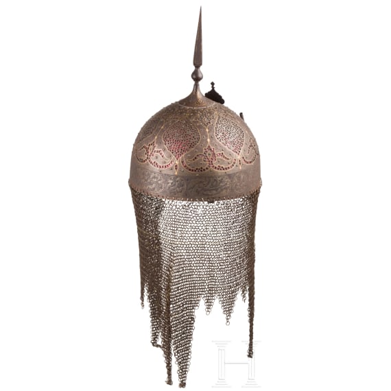 A Persian gold-damascened Kulah Kud, 19th century