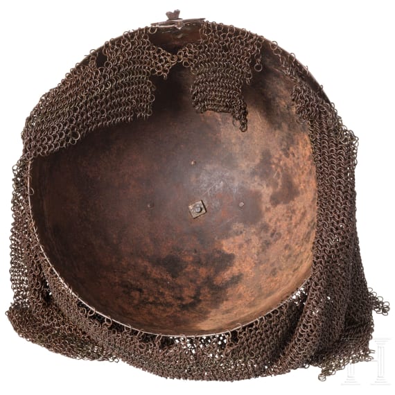 Goldtauschierter Kulah-Khud aus Wootz-Damast, Persien, sp&auml;tes 18. Jhdt.