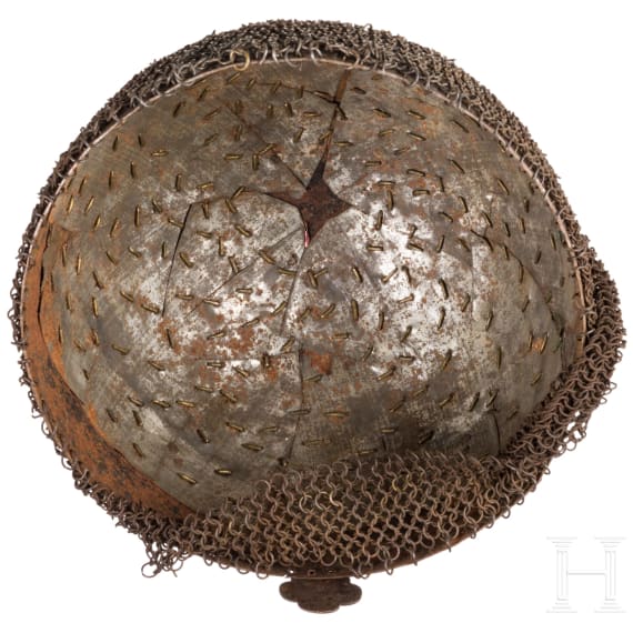 A Persian gold-damascened Kulah Kud, 19th century