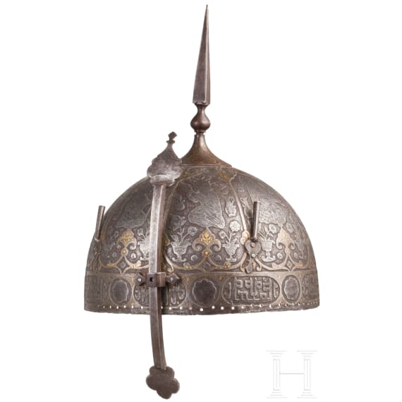 Ge&auml;tzter und goldtauschierter Kulah Khud, Persien, 19. Jhdt.