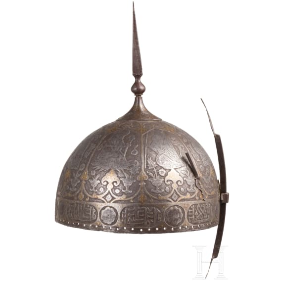Ge&auml;tzter und goldtauschierter Kulah Khud, Persien, 19. Jhdt.