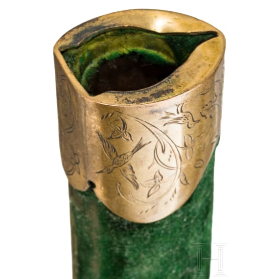 Goldeingelegter und steinbesetzter Kard, Persien, um 1800