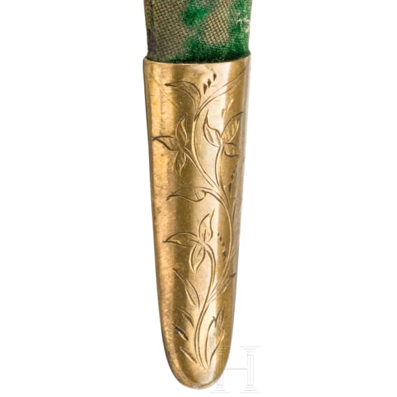 Goldeingelegter und steinbesetzter Kard, Persien, um 1800