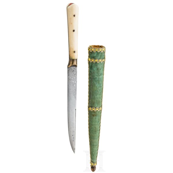 A Persian kard with etched blade, 19th century