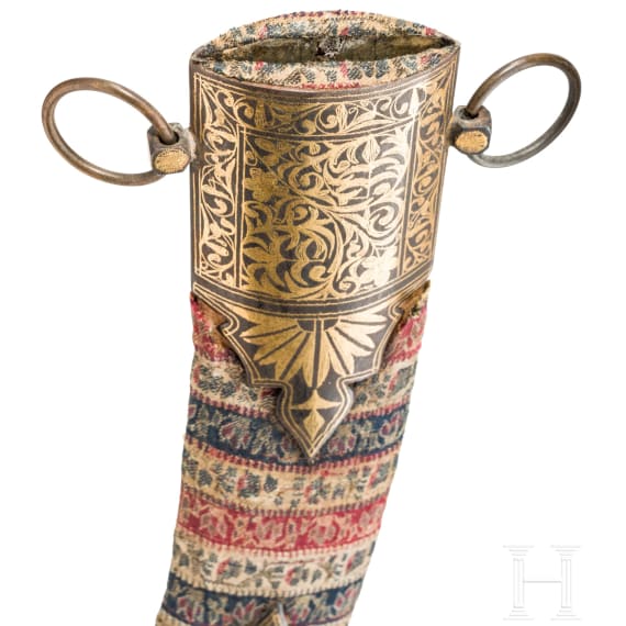 A large Persian khanjar with walrus ivory hilt, first half of the 19th century