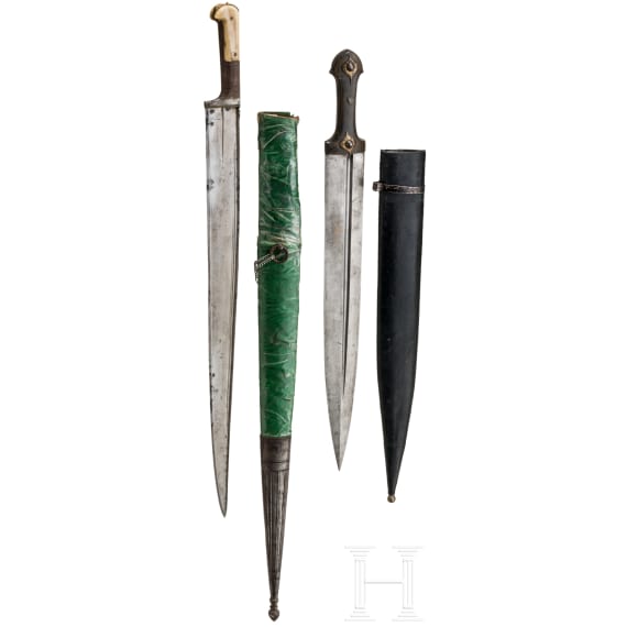 Eine Qama und ein Khyber-Messer, Persien, 19. Jhdt.