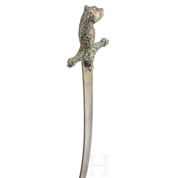 Prunk-Shamshir von Asadullah Isfahani, Indien und Persien, 18./19. Jhdt., die Klinge f&uuml;r Nadir Shah Afshar (1688 - 1747) gefertigt und ihm gewidmet
