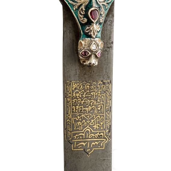 Prunk-Shamshir von Asadullah Isfahani, Indien und Persien, 18./19. Jhdt., die Klinge f&uuml;r Nadir Shah Afshar (1688 - 1747) gefertigt und ihm gewidmet