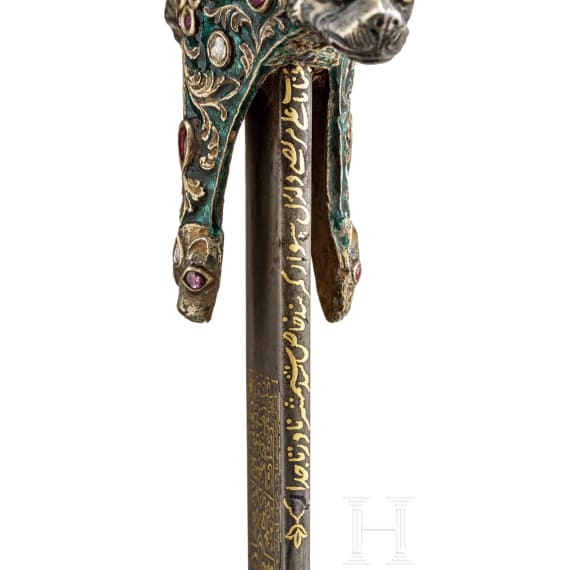 Prunk-Shamshir von Asadullah Isfahani, Indien und Persien, 18./19. Jhdt., die Klinge f&uuml;r Nadir Shah Afshar (1688 - 1747) gefertigt und ihm gewidmet