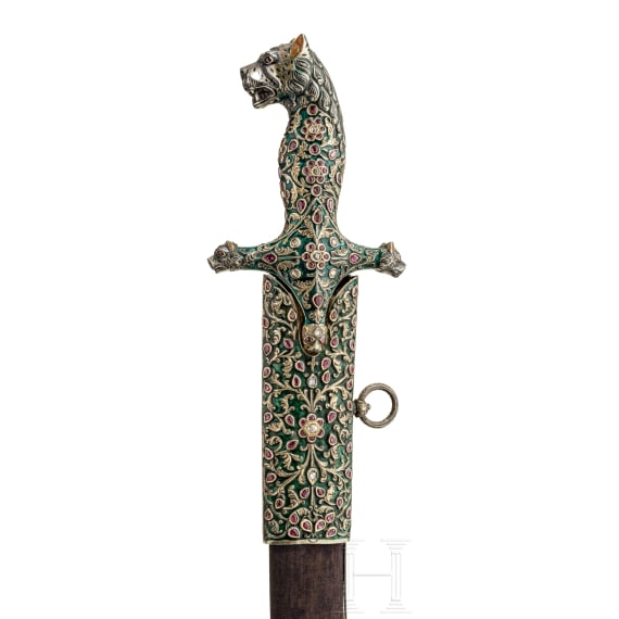 Prunk-Shamshir von Asadullah Isfahani, Indien und Persien, 18./19. Jhdt., die Klinge f&uuml;r Nadir Shah Afshar (1688 - 1747) gefertigt und ihm gewidmet