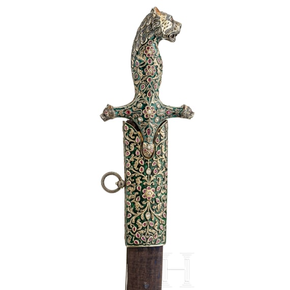 Prunk-Shamshir von Asadullah Isfahani, Indien und Persien, 18./19. Jhdt., die Klinge f&uuml;r Nadir Shah Afshar (1688 - 1747) gefertigt und ihm gewidmet