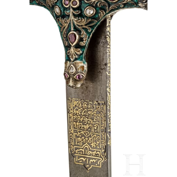 Prunk-Shamshir von Asadullah Isfahani, Indien und Persien, 18./19. Jhdt., die Klinge f&uuml;r Nadir Shah Afshar (1688 - 1747) gefertigt und ihm gewidmet