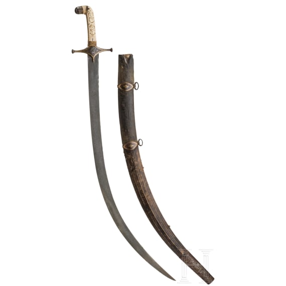 Goldtauschierter Shamshir, Persien, um 1800