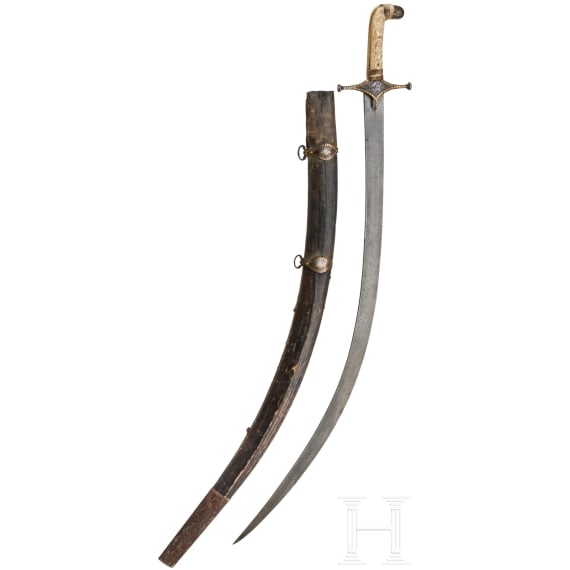 Goldtauschierter Shamshir, Persien, um 1800