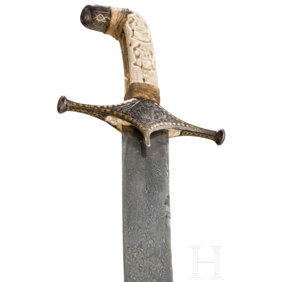 Goldtauschierter Shamshir, Persien, um 1800