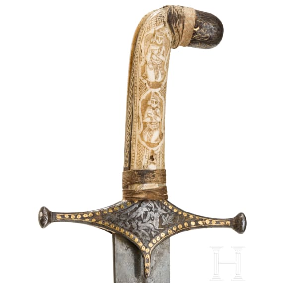 Goldtauschierter Shamshir, Persien, um 1800